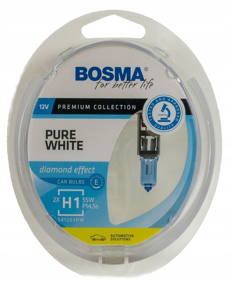 Pure white 12v 55w p14,5s h1 twin box - BOSMA LED8900