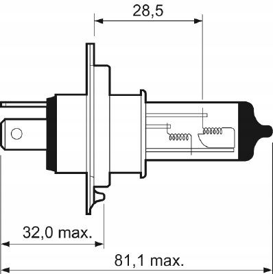 Zarowka h4 +50% light - VALEO 032511