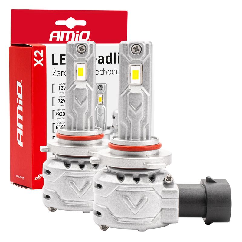 Żarówki samochodowe LED seria X2 HB4 9006 6500K Canbus - AMIO AMI02976
