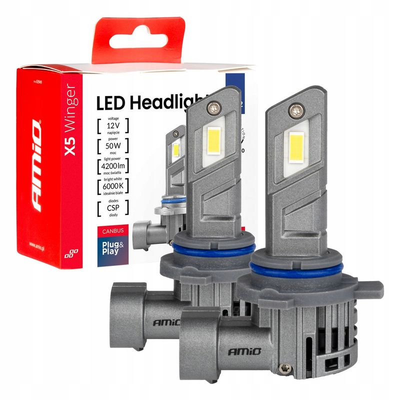 Żarówki samochodowe LED seria X5 Winger HIR2 6000K Canbus - AMIO 03950
