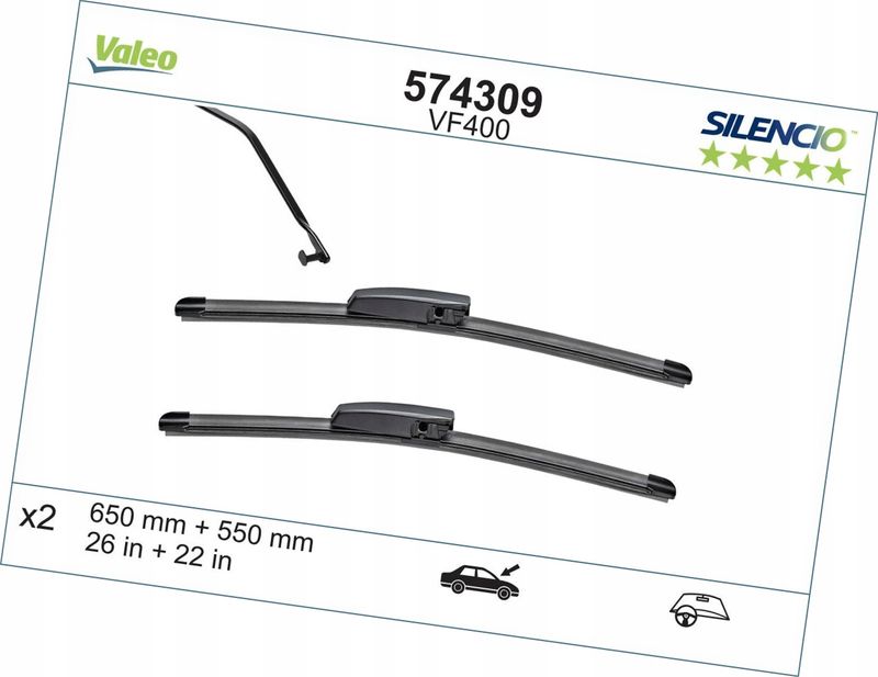 Piora wycier 650+550 plaskie vf400 flatb - VALEO 574309