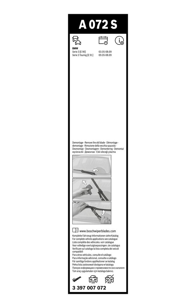 Pióro wycieraczki Aerotwin, komplet - BOSCH 3 397 007 072