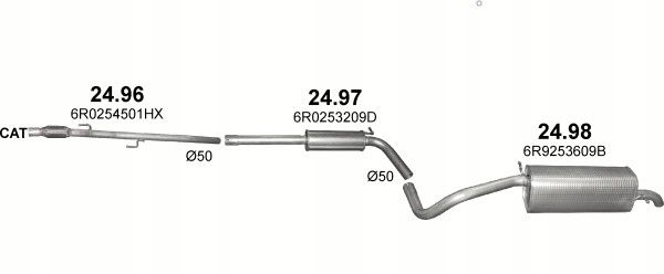 Tłumik srodek skoda fabia 1.2 10- - POLMOSTROW 24.97AL