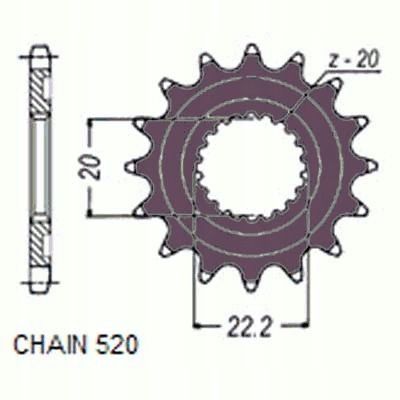 Zębatka przednia - SUNSTAR SUNF388-14