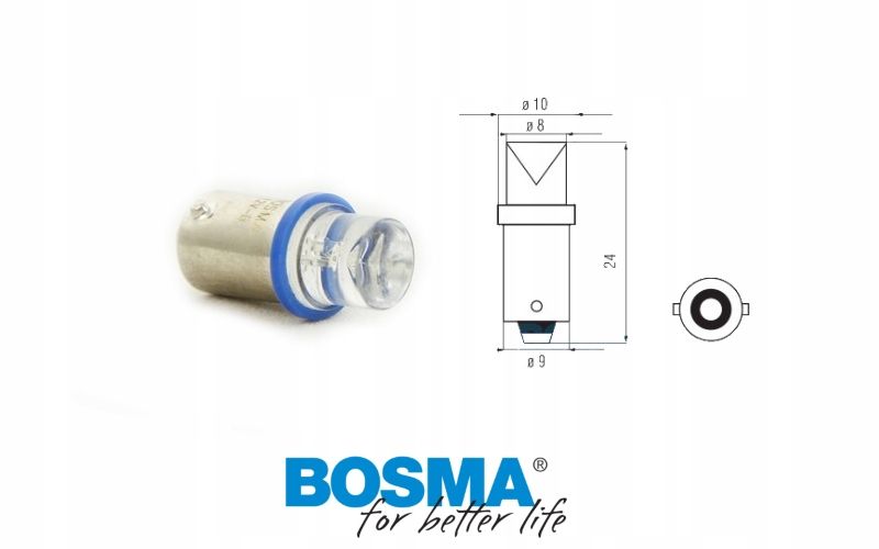 Led 12v ba9s kont.niebieska - BOSMA LED3745