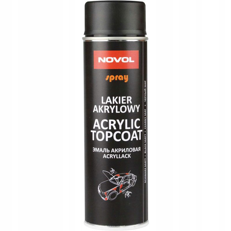 Novol-spray acryl topcoat black mat 500m NOV34352
