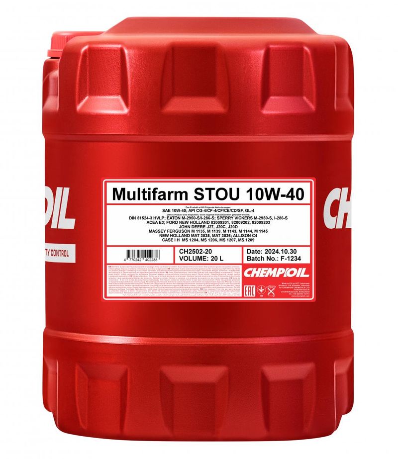 Oleje i smary - CHEMPIOIL CH M. STOU 10W40 20L PL