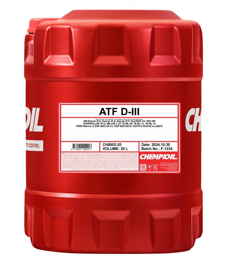 Oleje i smary - CHEMPIOIL CH ATF D-III 20L PL