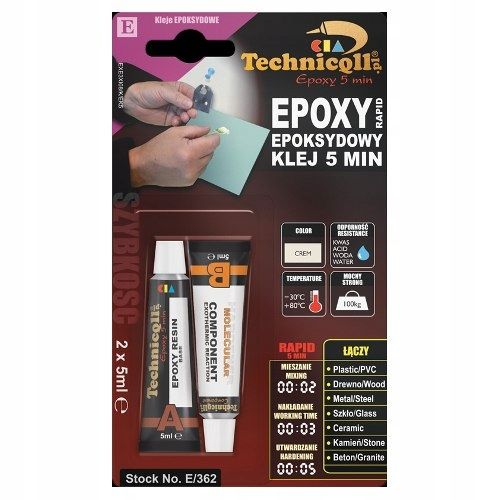 Klej epoksydowy 5 min. 2x5ml - TECHNICQLL TCHE-362