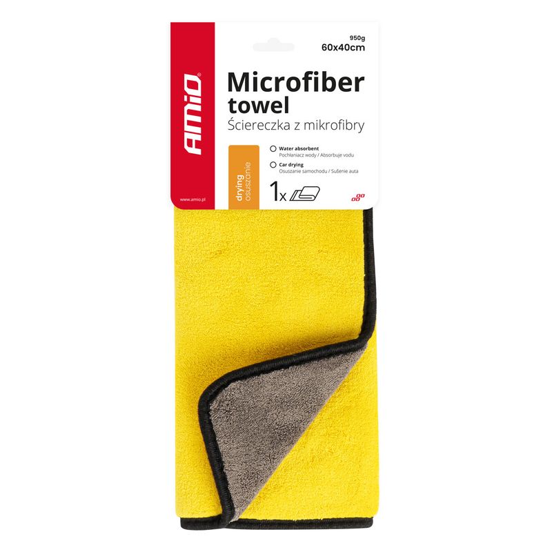 Mikrofibra ręcznik do osuszania samochodu auta 60x40 cm - AMIO AMI03756
