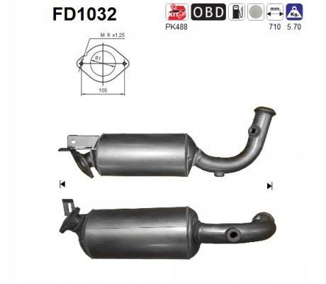Filtr cząstek stałych dpf renault trafic ii 2,5dci euro 4 - AS FD1032