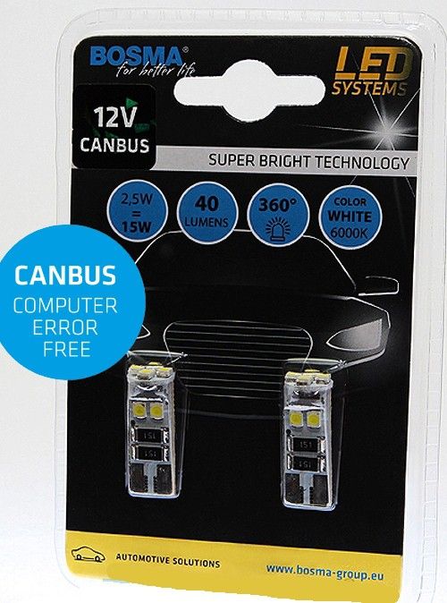 Led 12v t10 8xsmd biala canbus - BOSMA LED4229