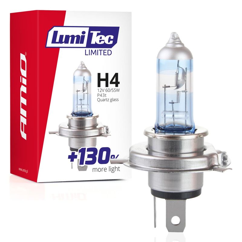 Żarówka halogenowa H4 12V 60/55W LumiTec LIMITED +130% - AMIO AMI02132