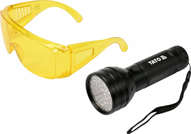 Zestaw Latarka UV 51 LED i Okulary - YATO YATYT-08581