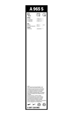 Pióro wycieraczki Aerotwin, komplet - BOSCH 3 397 118 965