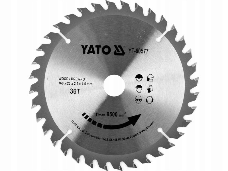 Tarcza TCT do Drewna 160x36TX20MM - YATO YATYT-60577