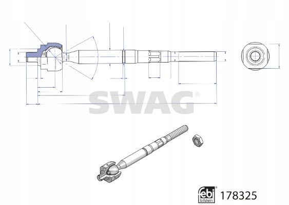 Drążek kierowniczy l/p renault - SWAG 33104470