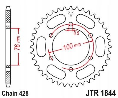 ZĘbatka moto. - JT SPROCKET JTR1844.52