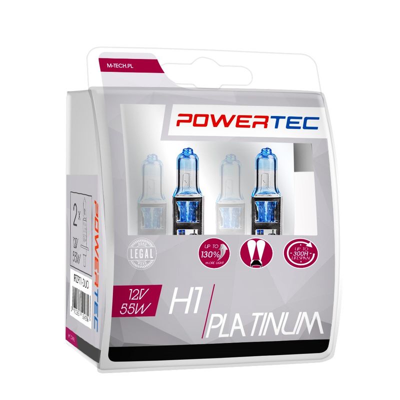Zarowka 12v h1 55w p14.5s platinum duo - M-TECH MTEPTZPT1-DUO