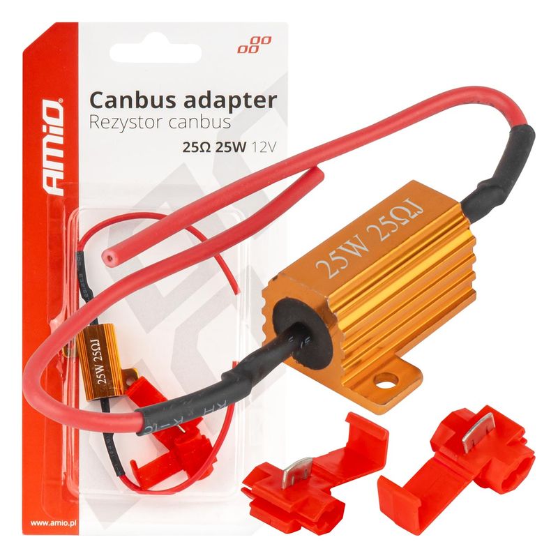 Rezystor CANBUS opornik do żarówek LED 25ohm 25W - AMIO AMI04093