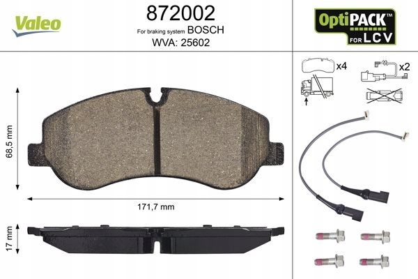 Klocki hamulcowe optipack lcv - VALEO 872002