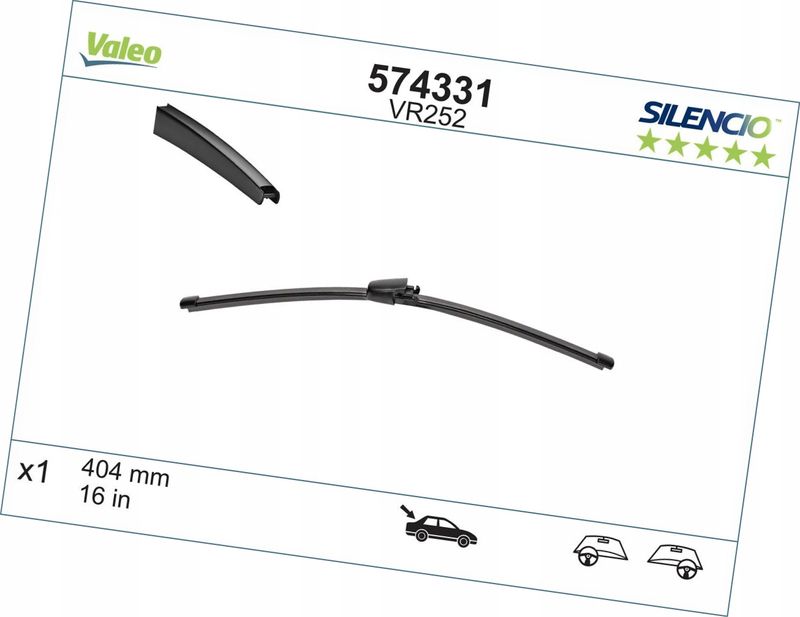 Pioro wycier tył 404 vr252 silencio - VALEO 574331