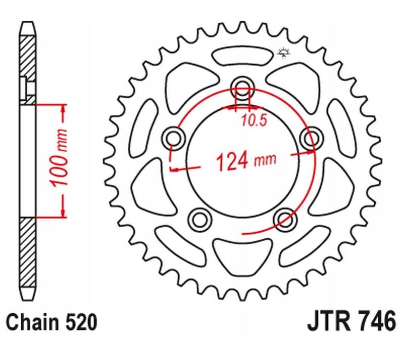 Zębatka napędowa tylna - JT SPROCKET JTR746,43