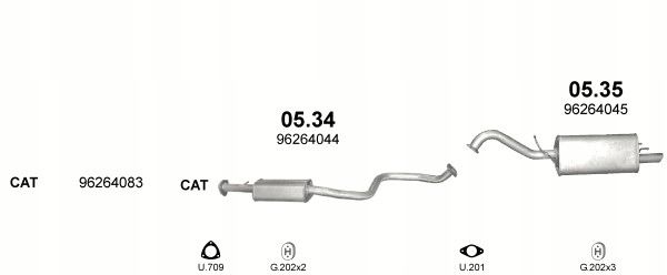 Tłumik chevrolet tacuma 1.6 - POLMOSTROW 05.35AL