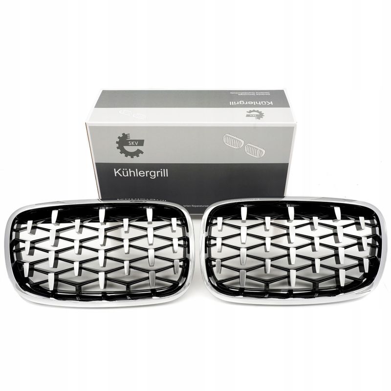 Grill bmw diament, srebrny, bmw x5 e70 - SKV ESEN 66SKV293