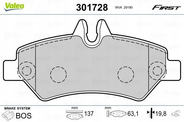 Klocki hamulcowe First - VALEO 301728