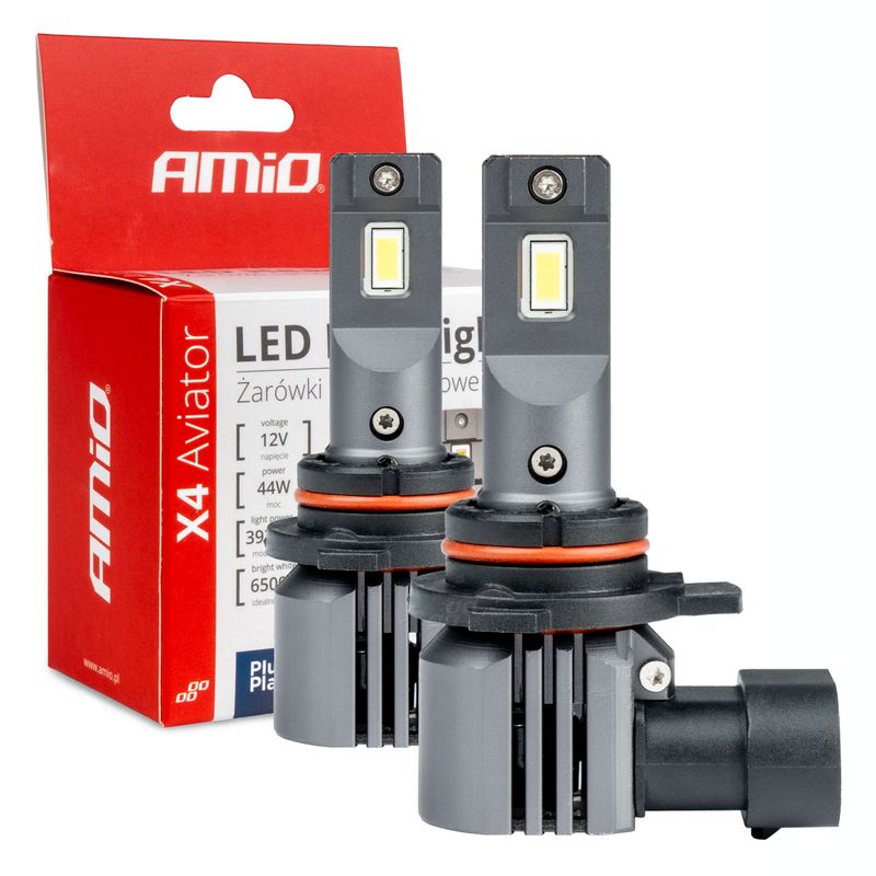 Żarówki samochodowe LED seria X4 Aviator HIR2 9012 6500K Canbus - AMIO 03768