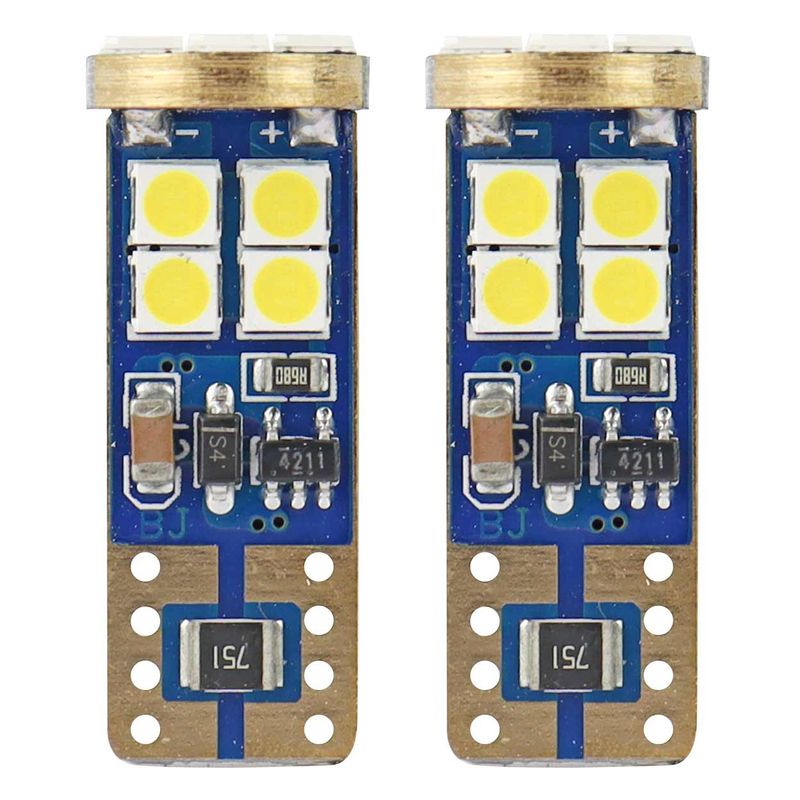 Żarówki LED CANBUS 12SMD 2835 T10e W5W White 12V 24V - AMIO AMI01636