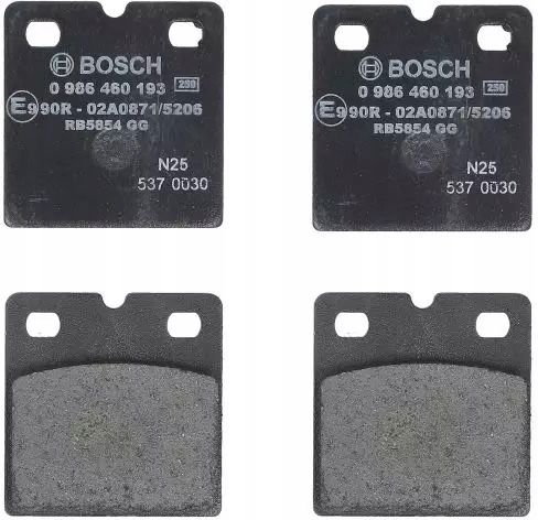 Okładziny hamulca tarczowego, komplet; tył - BOSCH 0 986 460 193