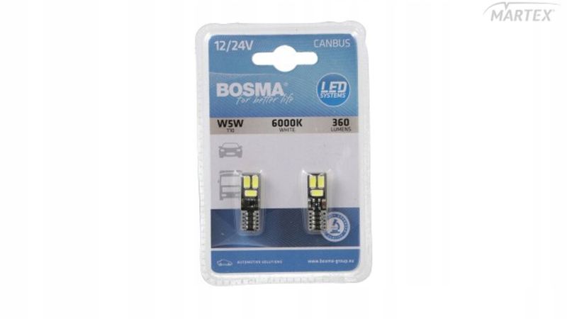 Led 12/24v 6xled smd5730 t10 biala 6000k - BOSMA LED7381