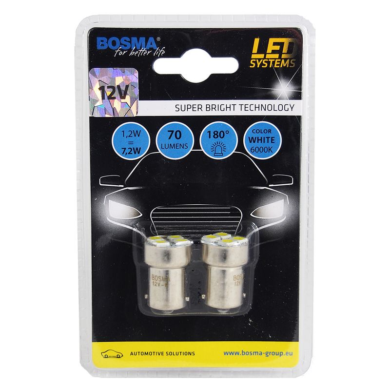 Led 12v ba15s 4xsmd biala - BOSMA LED3048