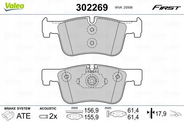 Klocki hamulcowe First - VALEO 302269