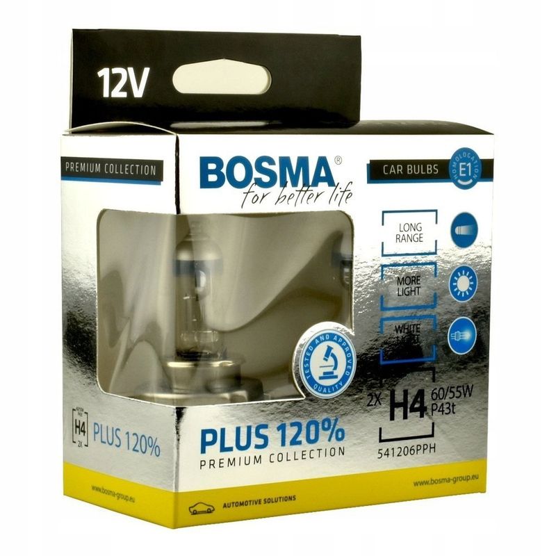 Zar.12v h4 +150% 2szt - BOSMA LED5455