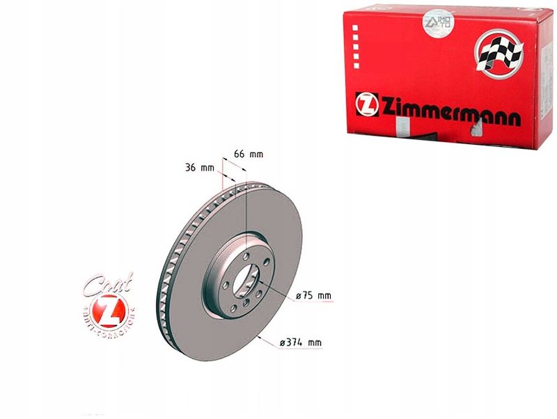 Tarcza hamulcowy prawa - ZIMMERMANN 150.2915.20