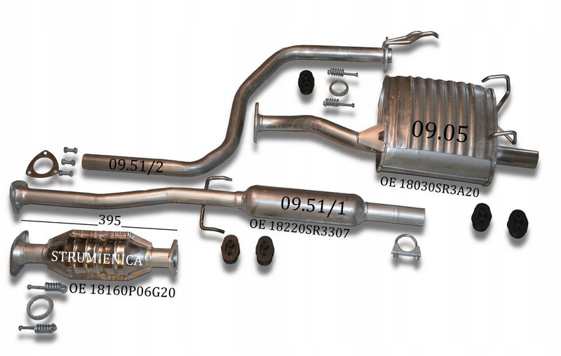 Tłumik końcowy honda civic 92-96 1.5i 16v 3d kat - Tłumiki POLMOSTROW 09.05