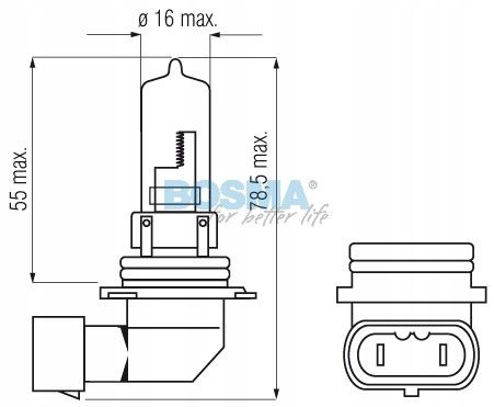 Zar.12v 60w p20d hb3 - BOSMA LED3523