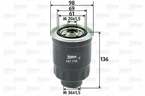 Filtr paliwa montero 2.8 d 11/1993->2/1998 - VALEO 587716