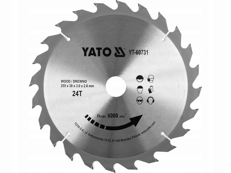 Tarcza TCT do Drewna 255x24TX30MM - YATO YATYT-60731