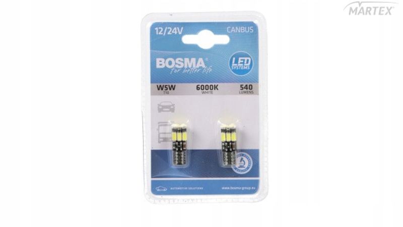 Led 12/24v 9xled smd5730 t10 biala 6000k - BOSMA LED7350