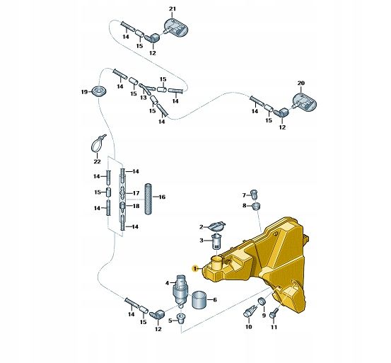 Zbiornik spryskiwacza - OE 80A 955 453C