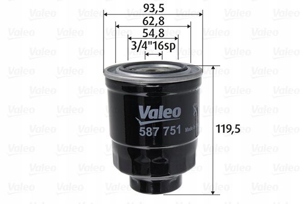 Filtr paliwa diesel puszkowy - VALEO 587751