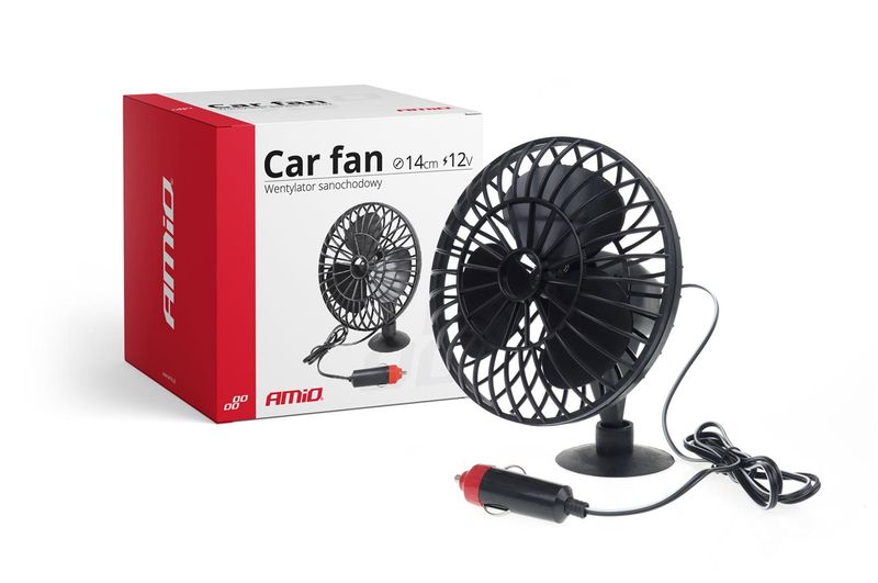 Wentylator wiatrak samochodowy z przyssawką miniFAN 12V - AMIO AMI02235