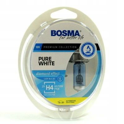 Pure white 12v 60/55w p43t h4 twin box - BOSMA LED8887