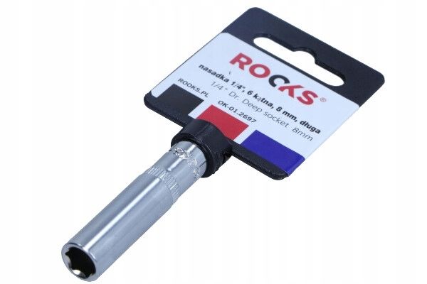 Nasadka 1/4 8 mm 6-kątna długa - Rooks OK-01.2697