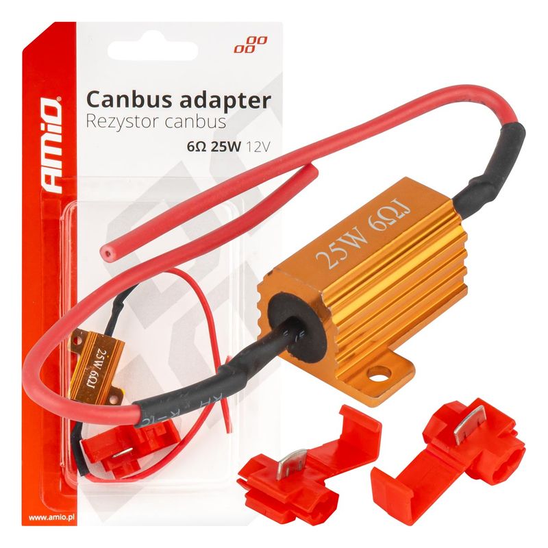 Rezystor CANBUS opornik do żarówek LED 6ohm 25W - AMIO AMI04092