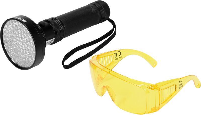 Zestaw Latarka UV 100 LED i Okulary - YATO YATYT-08582